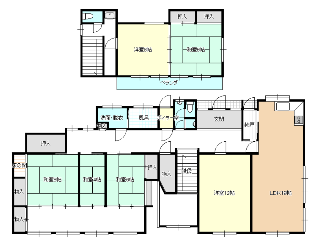 【中古】天童市北久野本 (乱川駅) 2階建 6LDK